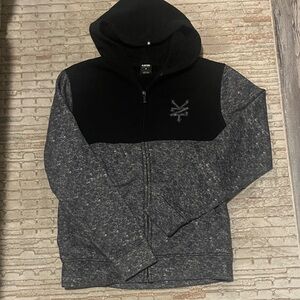 Zoo York Black and Gray Zip Up Sweater